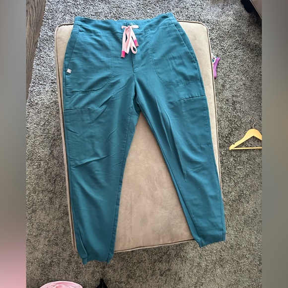 FIGS High Waist Waisted Petite Sumaiya Slim Caribbean Blue CRB Like New - Picture 3 of 8